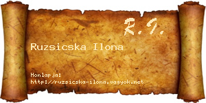 Ruzsicska Ilona névjegykártya